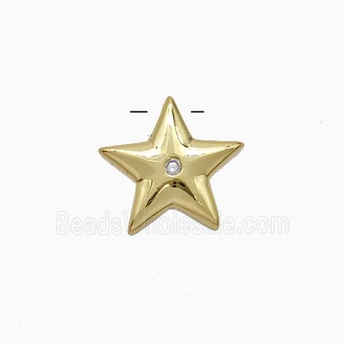 Copper Star Pendant Pave Zirconia Gold Plated