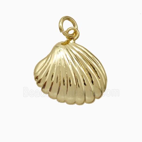 Scallop Shell Charms Copper Pendant Gold Plated