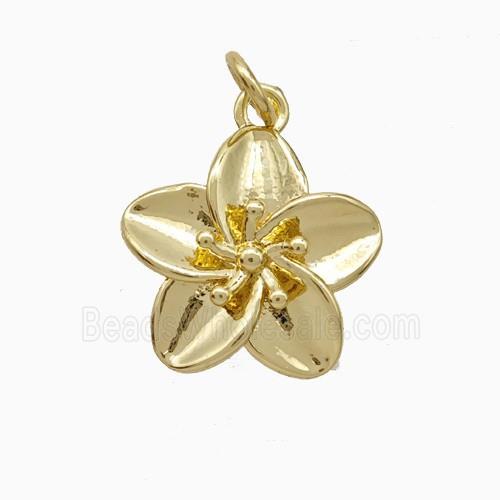 Copper Flower Pendant Gold Plated