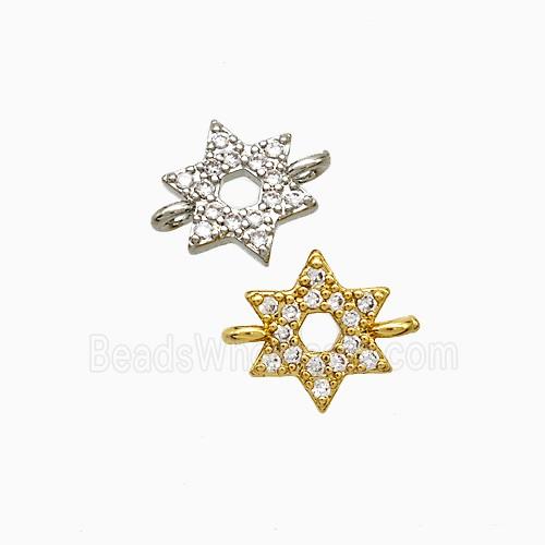 Copper Star Connector Pave Zirconia Mixed