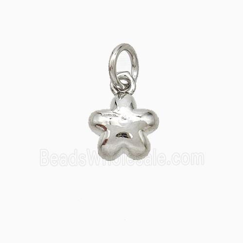 Copper Flower Pendant Platinum Plated