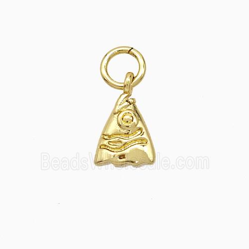 Copper Fish-header Pendant Gold Plated