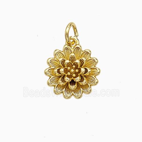 Copper Flower Pendant Gold Plated