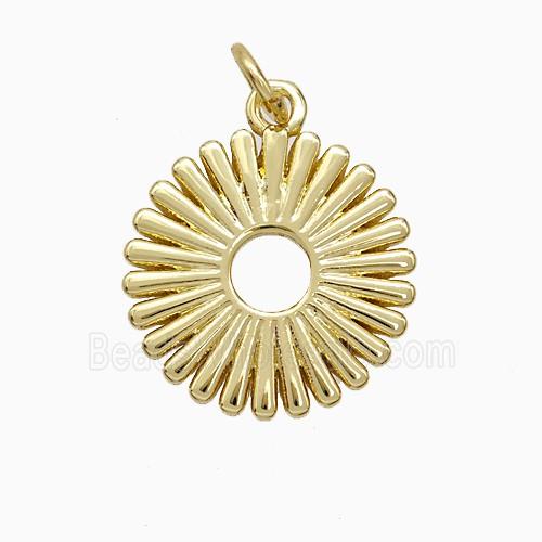 Copper Flower Pendant Gold Plated