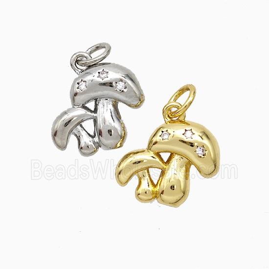 Copper Muchroom Pave Zirconia Mixed
