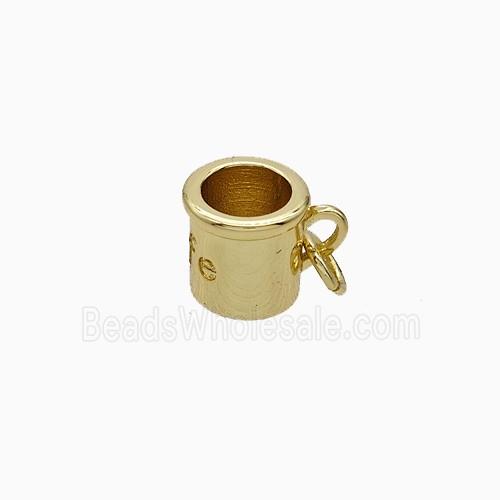 Coffee Cup Charms Copper Pendant Gold Plated