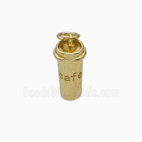 Coffee Cup Charms Copper Pendant Gold Plated