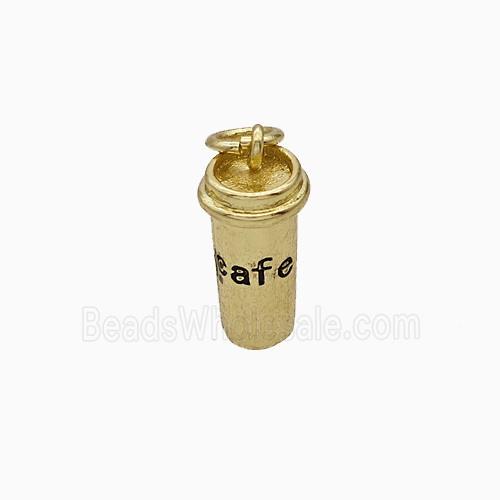Coffee Cup Charms Copper Pendant Gold Plated