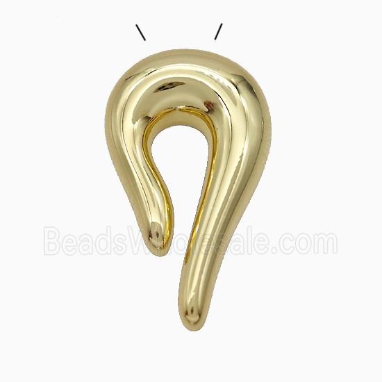 Copper Hook Pendant Gold Plated