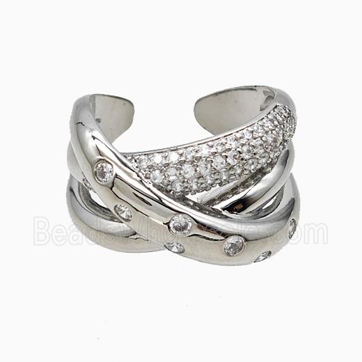 Copper Rings Pave Zirconia Platinum Plated