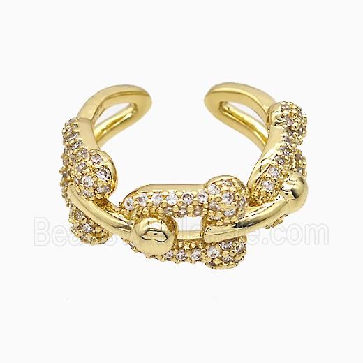 Copper Ring Pave Zirconia Gold Plated