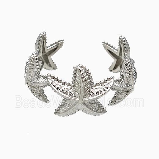 Copper Starfish Rings Platinum Plated