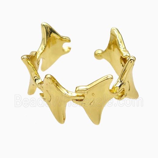 Copper Shark Rings Gold Plated