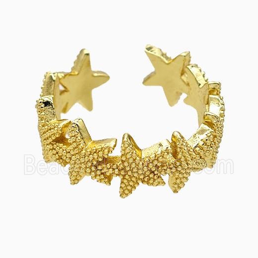Copper Starfish Rings Gold Plated