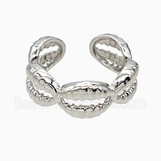 Copper Conchshell Rings Platinum Plated