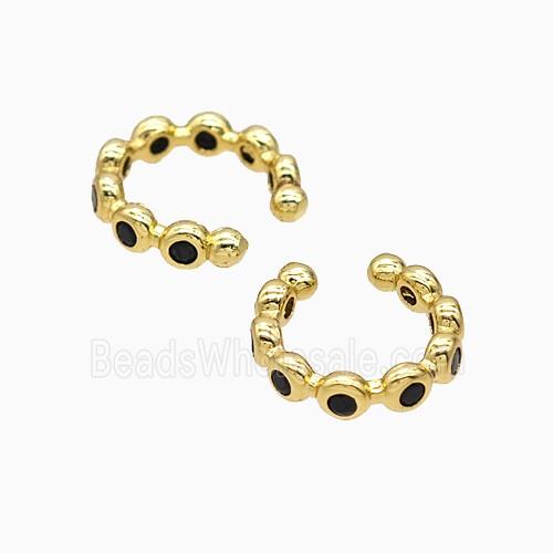 Copper Clip Earrings Pave Zirconia Gold Plated
