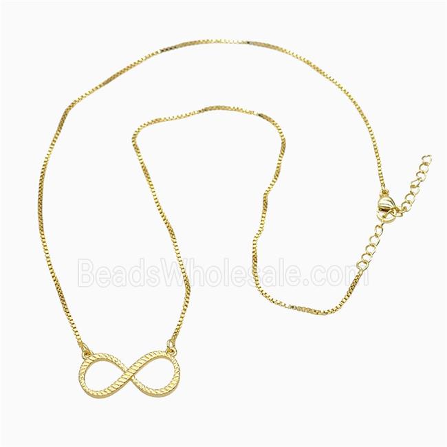 Copper Infinity Necklace Gold Plated