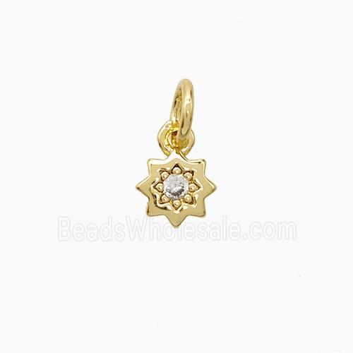 Copper Star Pendant Pave Zirconia Gold Plated