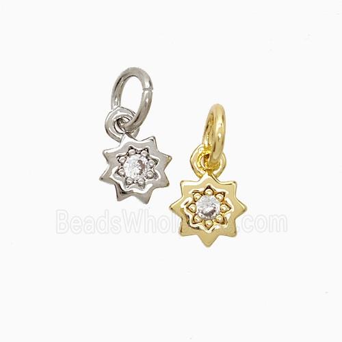 Copper Star Pendant Pave Zirconia Mixed