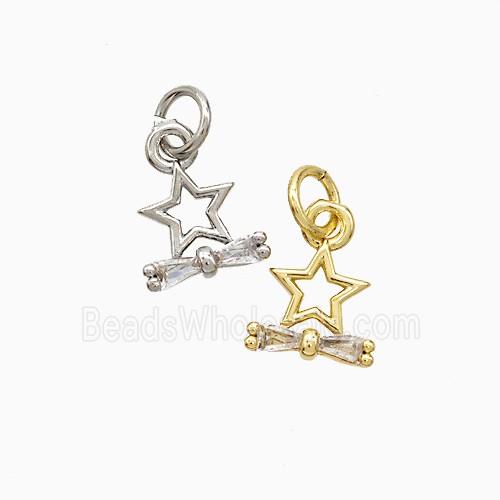 Copper Star Pendant Pave Zirconia Mixed