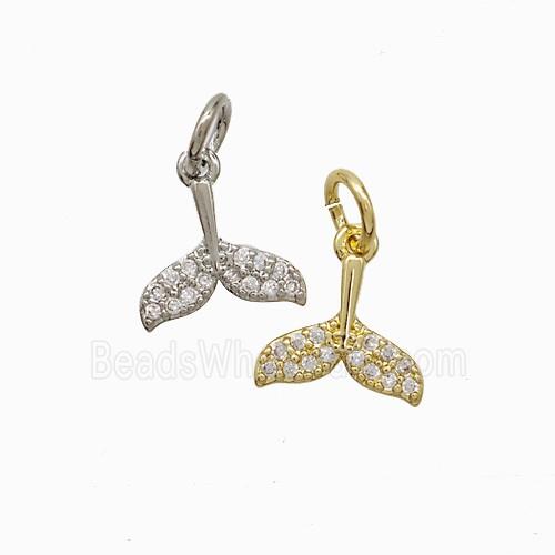 Copper Mermaid-Tail Pendant Pave Zirconia Mixed