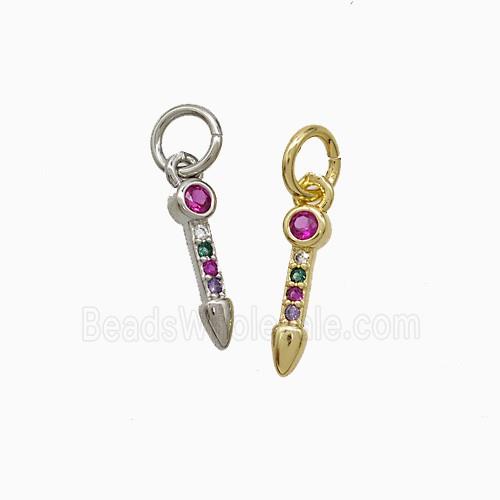 Copper Arrowhead Pendant Pave Zirconia Mixed