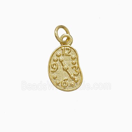 Copper Clock Pendant Gold Plated