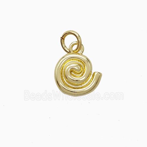 Copper Spiral Shell Pendant Gold Plated