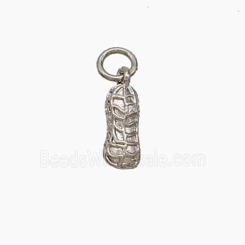 Copper Peanut Pendant Platinum Plated