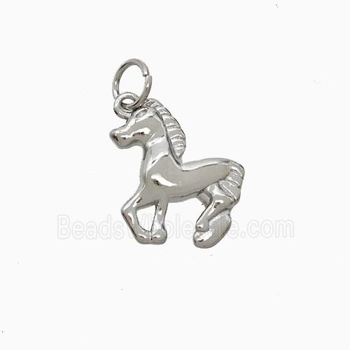 Copper Horse Pendant Platinum Plated