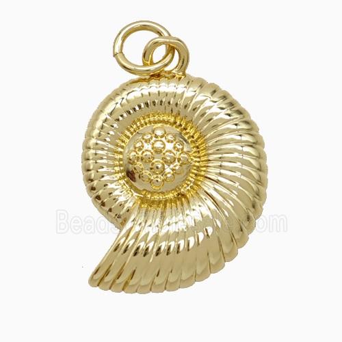 Copper Spiral Shell Pendant Gold Plated