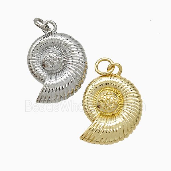 Copper Spiral Shell Pendant Mixed