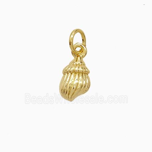 Copper Spiral Shell Pendant 18K Gold Plated