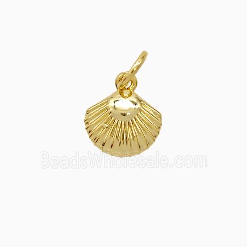 Copper Scallop Shell Pendant 18K Gold Plated