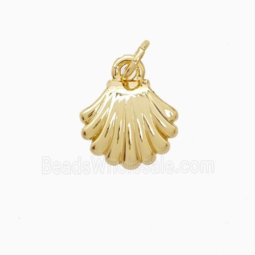 Copper Scallop Shell Pendant 18K Gold Plated