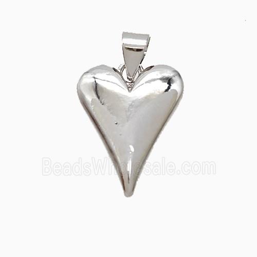 Copper Heart Pendant Platinum Plated