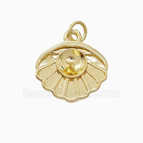 Copper Scallop Shell Pendant 18K Gold Plated