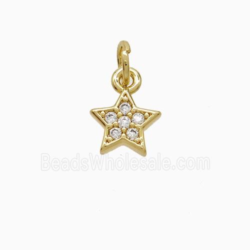 Copper Star Pendant Pave Zirconia 18K Gold Plated