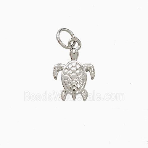 Copper Tortoise Pendant Platinum Plated