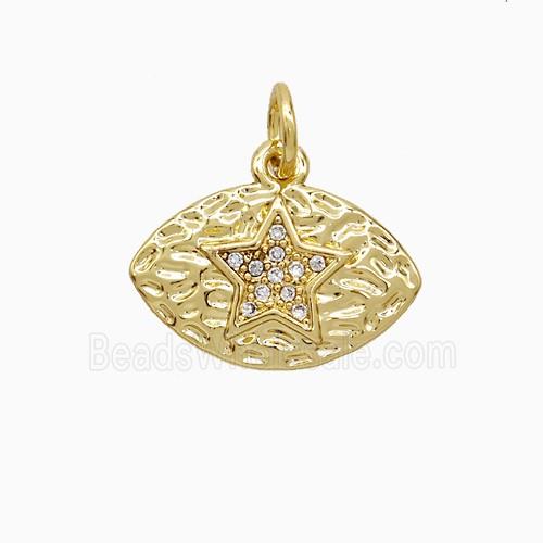 Copper Eye Star Pendant Pave Zirconia 18K Gold Plated