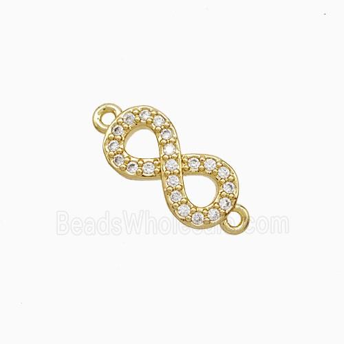 Copper Infinity Connector Pave Zirconia 18K Gold Plated