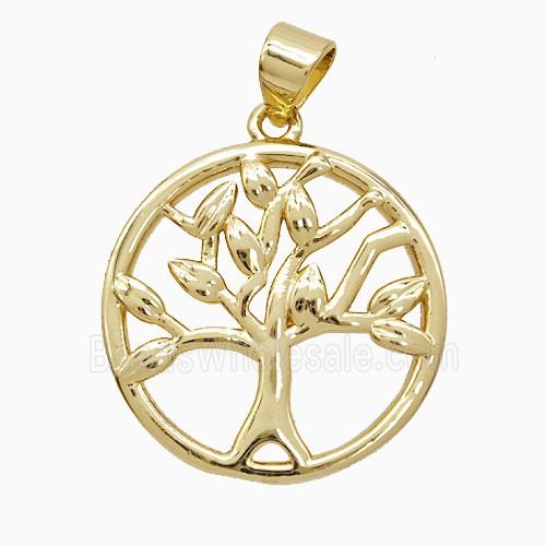 Tree Of Life Copper Pendant 18K Gold Plated