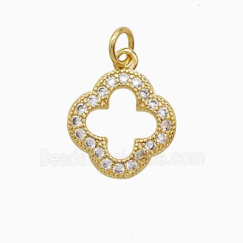 Copper Clower Pendant Pave Zirconia 18K Gold Plated