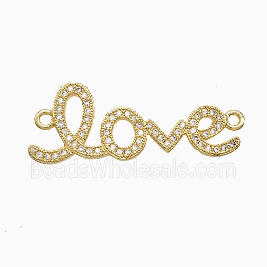 Copper Love Connector Pave Zirconia 18K Gold Plated