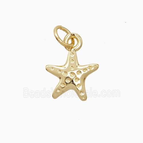Copper Starfish Pendant Hammered 18K Gold Plated
