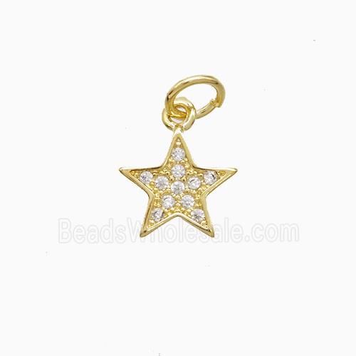 Copper Star Pendant Pave Zirconia 18K Gold Plated