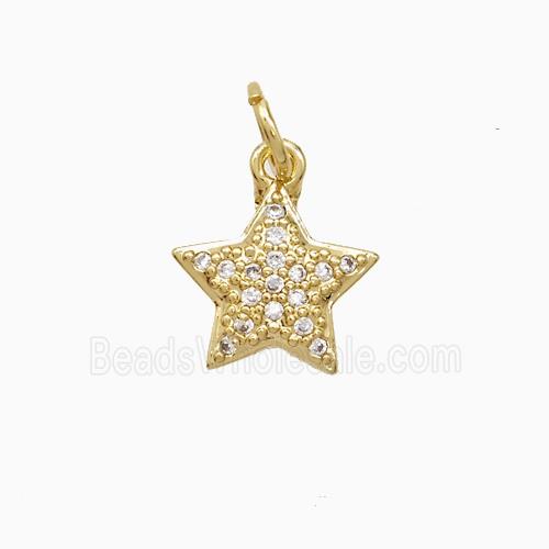 Copper Star Pendant Pave Zirconia 18K Gold Plated
