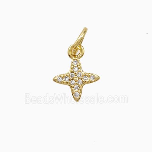 Copper Star Pendant Pave Zirconia 18K Gold Plated