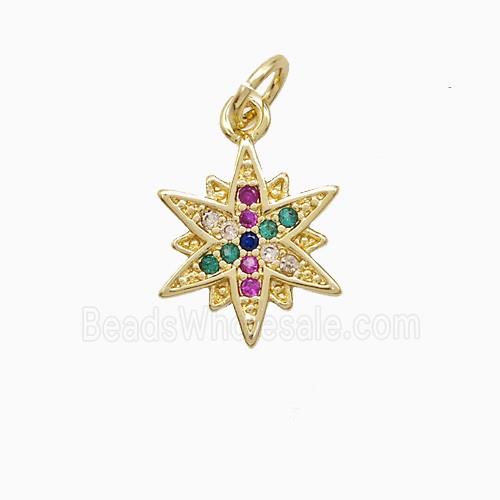 Copper Star Pendant Pave Zirconia 18K Gold Plated