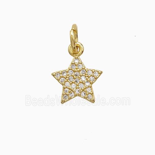 Copper Star Pendant Pave Zirconia 18K Gold Plated